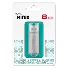 Накопитель USB 2.0 8GB Mirex UNIT 13600-FMUUSI08 серебро (ecopack)