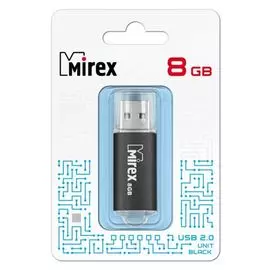 Накопитель USB 2.0 8GB Mirex UNIT 13600-FMUUND08 чёрный (ecopack)