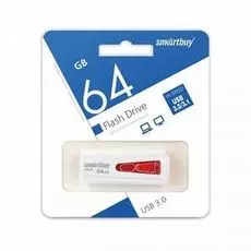Накопитель USB 3.0 64GB SmartBuy SB64GBIR-W3 Iron белый/красный