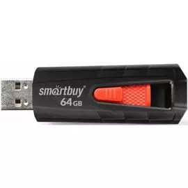 Накопитель USB 3.0 64GB SmartBuy SB64GBIR-B3 Iron, чёрный/красный