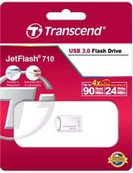 Накопитель USB 3.0 64GB Transcend JetFlash 710 TS64GJF710S серебристый