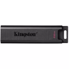 Накопитель USB 3.2 512GB Kingston DataTraveler Max DTMAX/512GB 1000/900MB/s, черный ребристый корпус с кольцом для ключей