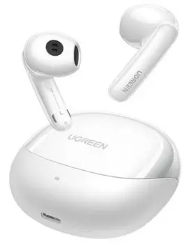 Наушники беспроводные UGREEN WS203 HiTune H6 Pro Active Noise-Cancelling Earbuds, цвет: белый