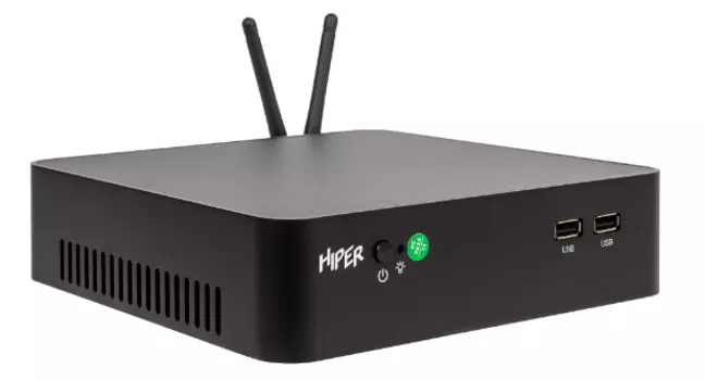 Неттоп HIPER T7I24CL442 J4125/no memory/noHDD/UHD graphics 600/GBitEth/WiFi/BT/65W/HDMI/DP/4*USB 3.2/2*USB 2.0/DOS/black