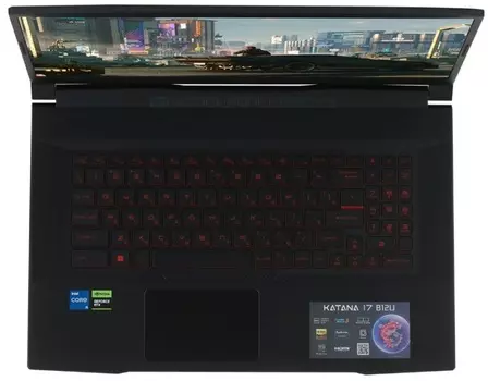 Ноутбук Acer Katana 17 GF76 B12UCX-1005XRU 9S7-17L541-1005 i5 12450H/8GB/256GB SSD/GeForce RTX 2050 4GB/17.3" FHD IPS/WiFi/BT/cam/noOS/black