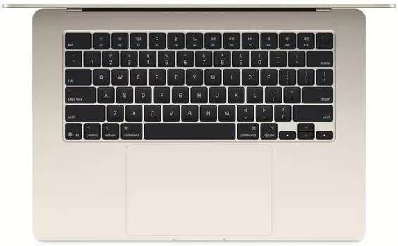 Ноутбук Apple Macbook Air 15 (2025) MW1J3 15-inch MacBook Air: Apple M4 chip with 10-core CPU and 10-core GPU, 16GB, 256GB SSD - Starlight