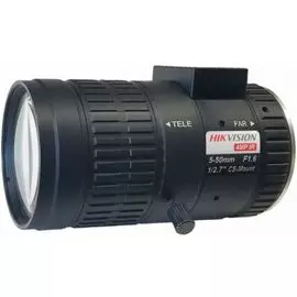 Объектив HIKVISION TV0550D-4MPIR вариофокальный, 4Мп, 1/2.7", 5-50мм, F1.6-С, крепление CS, мин.рабочее расстояние 0.1м, АРД DC, ИК-коррекция