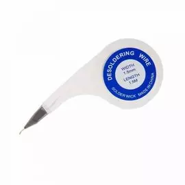 Оплетка Rexant 09-3031 для удаления припоя, медная, 1.0 мм x 1.5 м, диспенсер