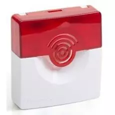 Оповещатель Рубеж ОПОП 124-7, 24В (корпус бело-красный) 100 дБ, U-пит. 24В, I-потр. 40мА (звук), 20мА (свет), IP41