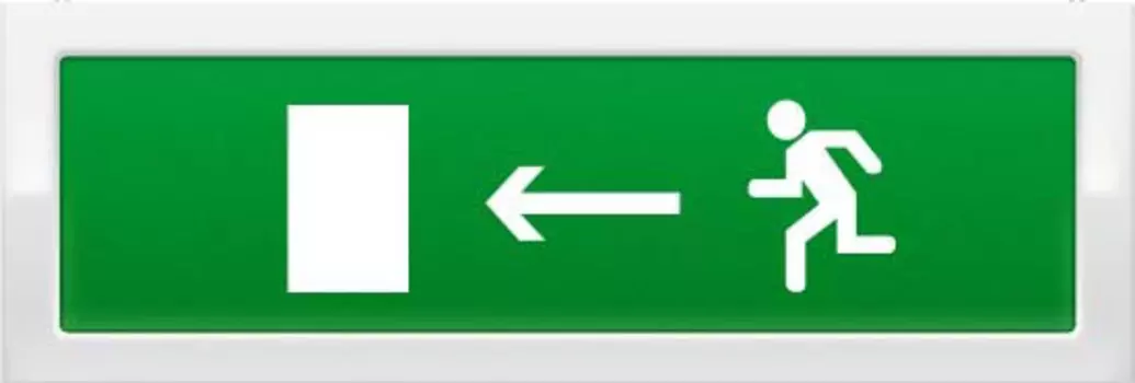 Оповещатель Рубеж ОПОП 1-8 220В "Бегущий человек стрелка влево" охранно-пожарный световой, табло