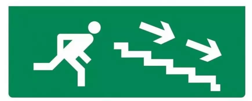 Оповещатель Рубеж ОПОП 1-8 "Бегущий человек лестница вниз вправо" охранно-пожарный световой (табло)