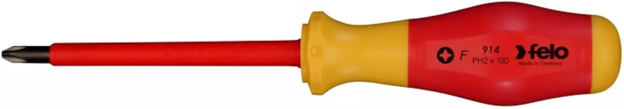 Отвертка диэлектрическая Felo 91420390 крестовая PH2X100