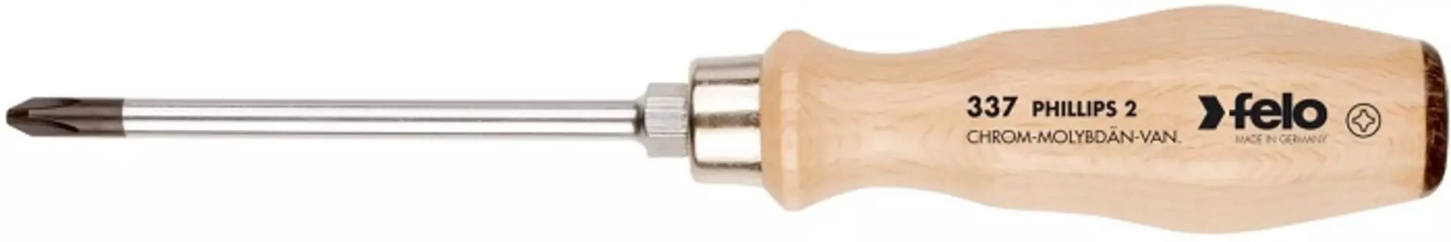 Отвертка Felo 33730590 с деревянной рукояткой ударная PH 3Х150