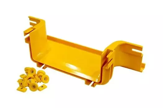 Отвод Lanmaster LAN-OT120-UT/NC боковой на оптический лоток 120 мм, монтаж без соединителей, желтый