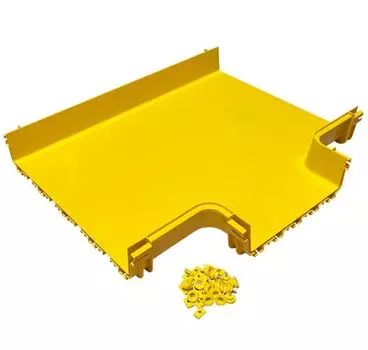 Отвод Lanmaster LAN-OT600-HT360/NC горизонтальный с лотка 600 мм на лоток 360 мм, монтаж без соединителей, желтый