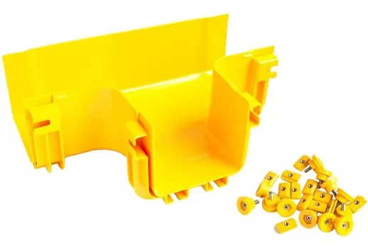 Отвод Т-образный Lanmaster LAN-OT360-ET/NC соединитель оптического лотка 360 мм, монтаж без соединителей, желтый