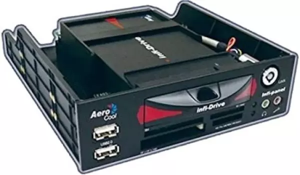 Панель AeroCool EN42673 5,25" Infinite со съемным корпусом HDD 2,5" USB+ Dual USB2.0 + card reader 25 in1