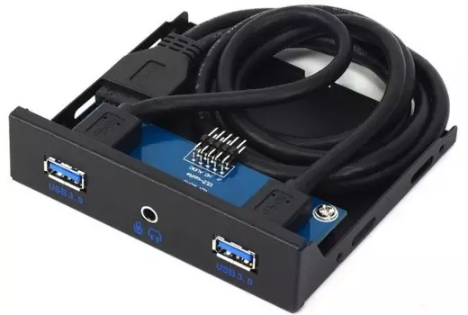 Панель Crown CM-CP3.5U32A CM000003532 для внешнего отсека 3.5", 2*USB 3.0, ComboAudio (4pin) SPK+MIC, сплиттер в комплекте