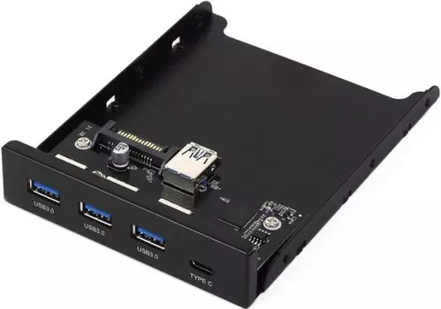 Панель Crown CM-CP3.5U33C1 CM000003531 для внешнего отсека 3.5", 3*USB 3.0, USB Type-C