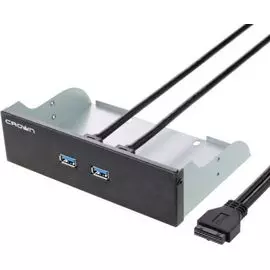 Панель Crown CMU3-20 CM000001746 с двумя портами USB 3.0 в слот 5.25" компьютерного корпуса