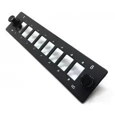 Панель Hyperline FO-FP-W140H42-8SC/DLC-BK лицевая (модуль) для установки 8-SC(DLC), с отверстиями М2 для крепления адаптера, черная