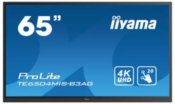 Панель LCD 65' Iiyama TE6504MIS-B3AG iiWare9, 20-Points PureTouch-IR Screen, 3840x2160, 4K UHD IPS panel, Full Metal Housing, Fan-less, Speakers