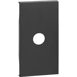 Панель лицевая BTicino KG08M2 LIVING NOW для TV розеток и кабельных выводов с 1 отверстием, 2 модуля, цвет черный