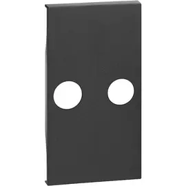 Панель лицевая BTicino KG25M2 LIVING NOW для TV розеток с 2 отверстиями, 2 модуля, цвет черный