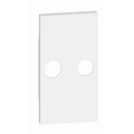 Панель лицевая BTicino KW25M2 LIVING NOW для TV розеток с 2 отверстиями, 2 модуля, цвет белый