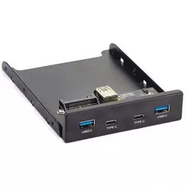 Панель лицевая Exegate U3H-619 EX280448RUS в 3.5" отсек, 2*USB 3.0, 2*USB Type-C
