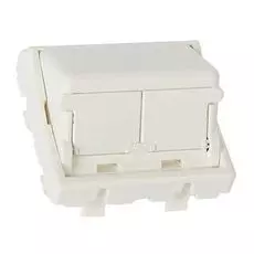 Панель лицевая Panduit CFPFS2SAW для 2- мод. Mini-Com, 45х45мм + Панель наклонная со шторками (белая)