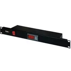Панель TLK TLK-TERM-BK с терморегулятором и датчиком, 19", 1U, Г90мм, без шнура питания, черная