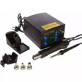 Паяльная станция термовоздушная Lukey 702 (фен+паяльник) цифровая