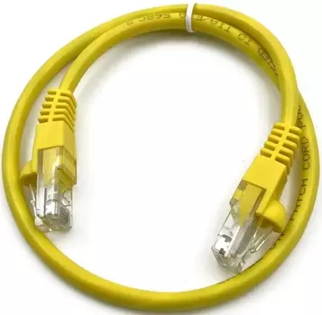 Патч-корд Buro 1901361 UTP 4 пары cat.5E CCA molded 0.25м желтый RJ-45 (m)-RJ-45 (m)