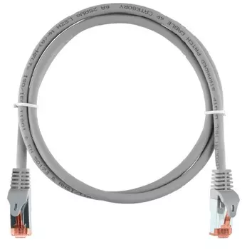 Патч-корд NIKOMAX NMC-PC4SA55B-ES-003-C-GY Essential Line S/FTP 4 пары, Кат.6a, 2хRJ45/8P8C, медь, 26AWG (7x0,150мм), LSZH нг(А)-HFLTx, светло-серый,