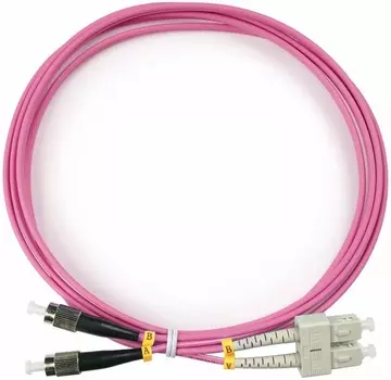 Кабель патч-корд волоконно-оптический Cabeus FOP-50-OM4-SC-FC-2m duplex, SC-FC 50/125 mm OM4, 2м, LSZH