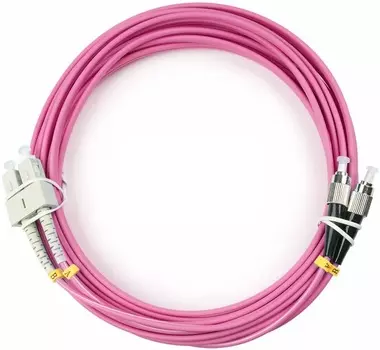 Кабель патч-корд волоконно-оптический Cabeus FOP-50-OM4-SC-FC-5m duplex, SC-FC 50/125 mm OM4, 5м, LSZH