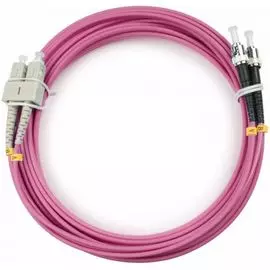 Кабель патч-корд волоконно-оптический Cabeus FOP-50-OM4-SC-ST-5m duplex, SC-ST 50/125 mm OM4, 5м, LSZH