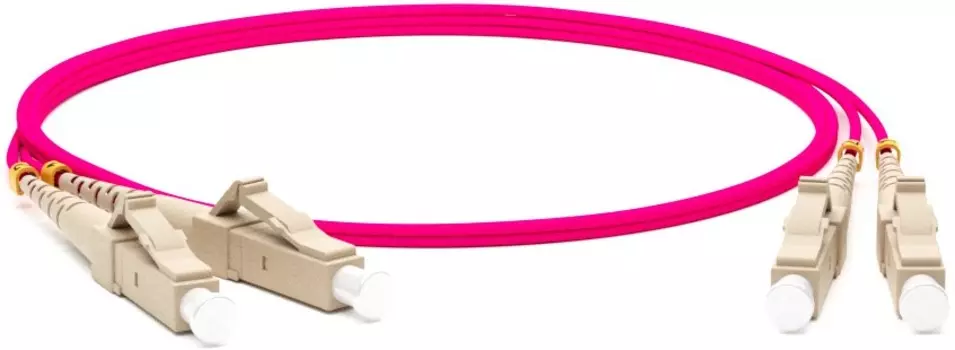 Патч-корд волоконно-оптический Hyperline FC-D2-504-LC/PR-LC/PR-H-10M-LSZH-BK 50/125(OM4), LC-LC, duplex, 10G/40G, LSZH, 10 м, черный