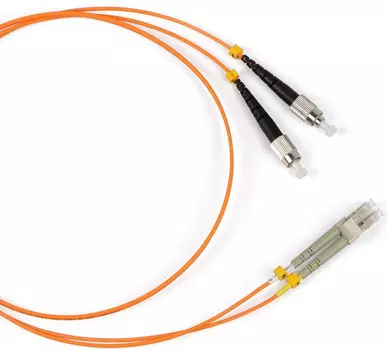 Патч-корд волоконно-оптический Hyperline FC-D2-50-FC/PR-LC/PR-H-5M-LSZH-OR (шнур) MM 50/125, FC-LC, 2.0 мм, duplex, LSZH, 5 м