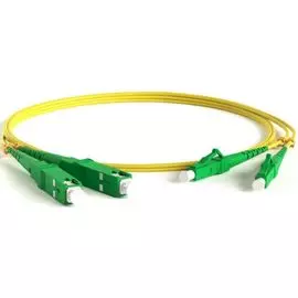 Патч-корд волоконно-оптический Hyperline FC-D2-9-LC/AR-SC/AR-H-1M-LSZH-YL (шнур) SM 9/125 (OS2), LC/APC-SC/APC, 2.0 мм, duplex, LSZH, 1 м