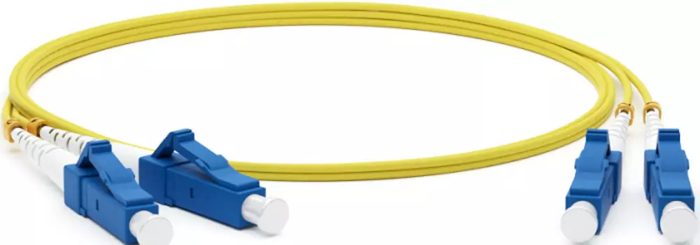 Патч-корд волоконно-оптический Hyperline FC-D2-9-LC/UR-LC/UR-H-1.5M-LSZH-YL (шнур) SM 9/125 (OS2), LC/UPC-LC/UPC, 2.0 мм, duplex, LSZH, 1.5 м