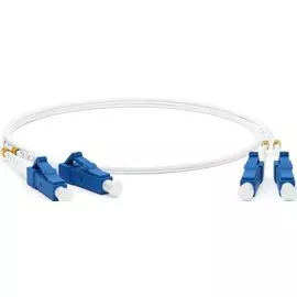 Патч-корд волоконно-оптический Hyperline FC-D2-9A1-LC/UR-LC/UR-H-2M-LSZH-WH (шнур) SM 9/125 (G.657), LC/UPC-LC/UPC, 2.0 мм, duplex, LSZH, 2м