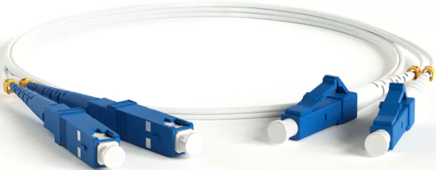 Патч-корд волоконно-оптический Hyperline FC-D2-9A1-LC/UR-SC/UR-H-2M-LSZH-WH (шнур) SM 9/125 (G.657), LC/UPC-SC/UPC, 2.0 мм, duplex, LSZH, 2м
