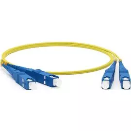 Патч-корд волоконно-оптический Hyperline FC-D3-9-SC/UR-SC/UR-H-5M-LSZH-YL (шнур) SM 9/125 (OS2), SC/UPC-SC/UPC, 3.0 мм, duplex, LSZH, 5 м