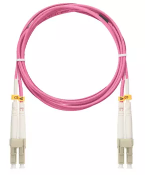 Патч-корд волоконно-оптический NIKOMAX NMF-PC2M4C2-LCU-LCU-001 duplex LC/UPC-LC/UPC, MM 50/125мкм, стандарта ОM4 LSZH нг(A)-HFLTx, 2мм, маджента, 1м