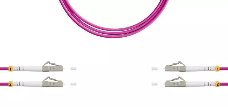 Патч-корд волоконно-оптический TELCORD ШОС-2x2.0-2LC/U(dx)-2LC/U(dx)-MM504-2м-LSZH-MG duplex LC/UPC-LC/UPC, MM 50/125 (OM4), 2.0 мм, LSZH, 2м