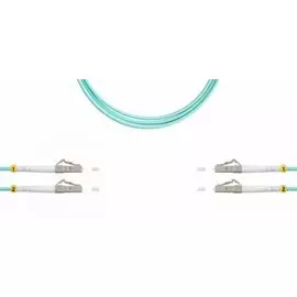 Патч-корд волоконно-оптический TELCORD ШОС-2x3.0-2LC/U-2LC/U-MM503-1м-LSZH-AQ duplex LC/UPC-LC/UPC, MM 50/125 (OM3), 3.0 мм, LSZH, 1м