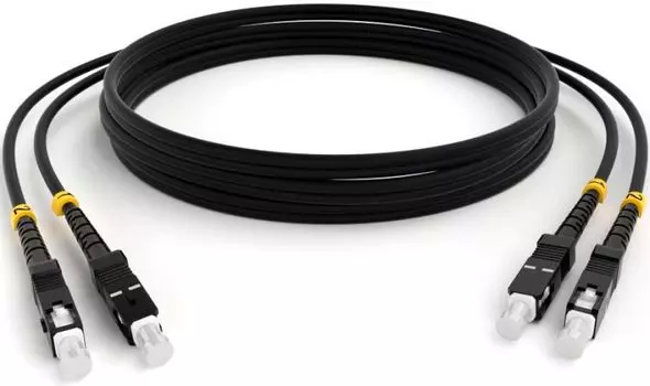 Патч-корд волоконно-оптический TELCORD ШОС-2x3.0-2SC/U-2SC/U-MM503-3м-LSZH-BK duplex SC/UPC-SC/UPC,