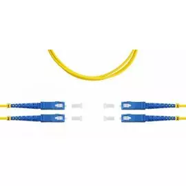 Патч-корд волоконно-оптический TELCORD ШОС-2x3.0-2SC/U-2SC/U-SM-2м-LSZH-YL duplex SC/UPC-SC/UPC, SM 9/125 (G652D), 3.0 мм, LSZH, 2м